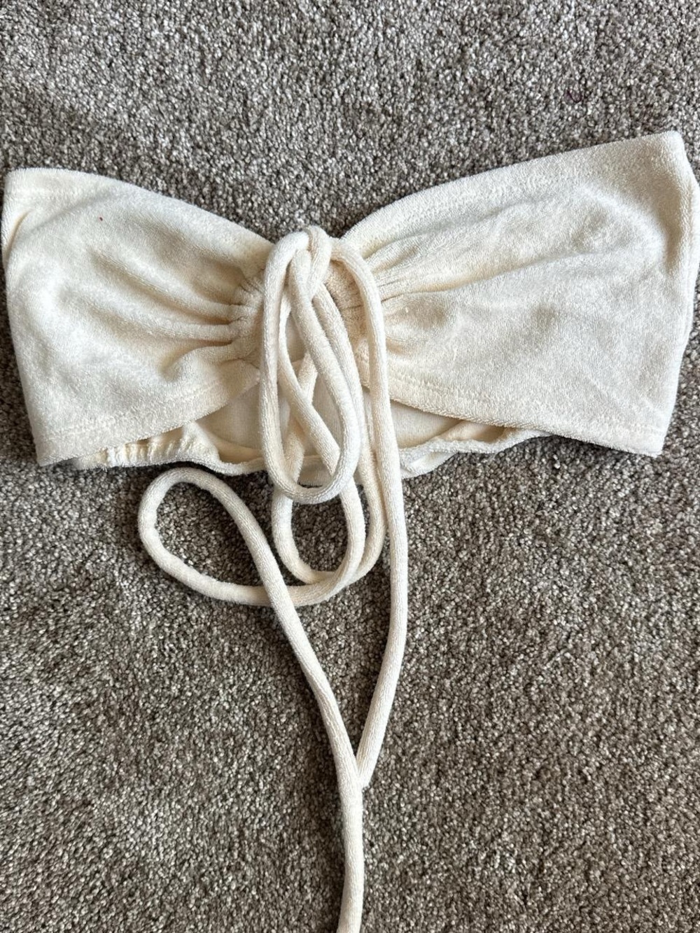 Yellow Tie-Front Strapless Crop Top